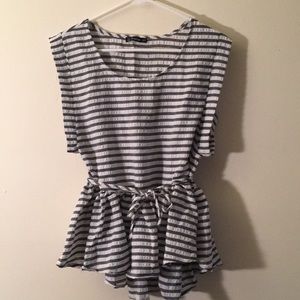 Striped Peplum Top